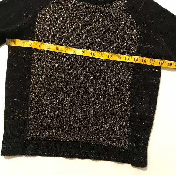 H&M Black Gold Metallic Ribbed Hem Sweater Size XS - Picture 6 of 6